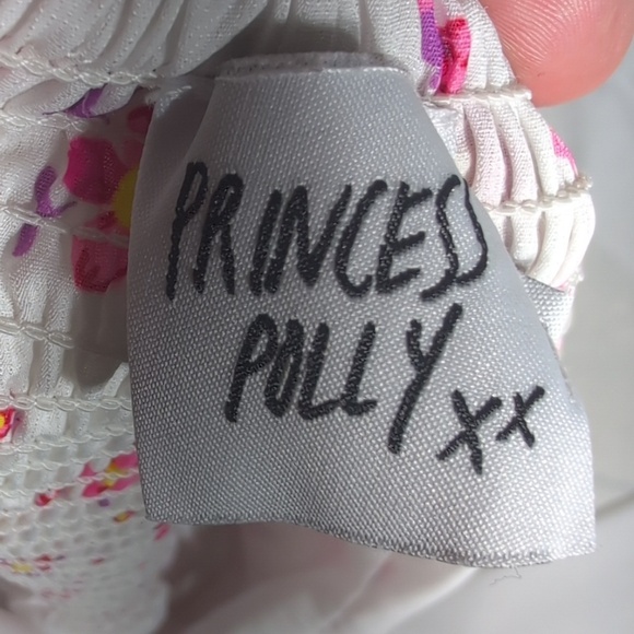 Princess Polly Ruth Puff Sleeve White Pink Floral Print Mini Dress Size 6 - Picture 5 of 7